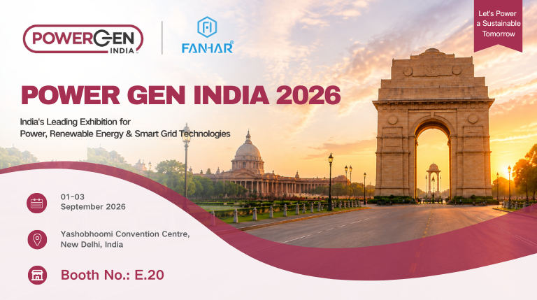 Antevisão da Exposição | FANHAR Electronics fará estreia na POWERGEN India 2026 - Estande E.20, sua visita é cordialmente convidada